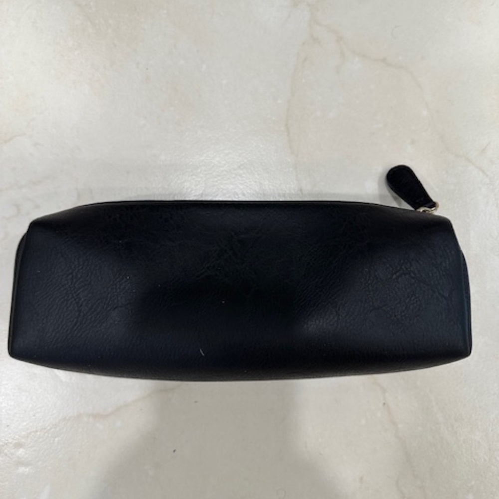 TWO (2) NEIMAN MARCUS BLACK CLUTCH PURSES  WITH GOLD ZIPPERS,  9.5" X  5",